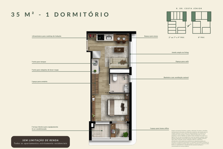 Apartamento à venda com 35m², 1 quarto sem vaga - 4