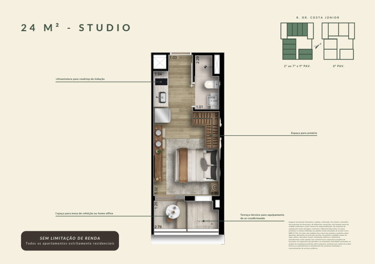Studio à venda com 24m², 0 quartos sem vaga - 4
