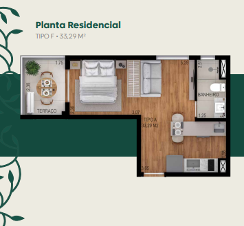 Studio à venda com 33m², 1 quarto sem vaga - 11