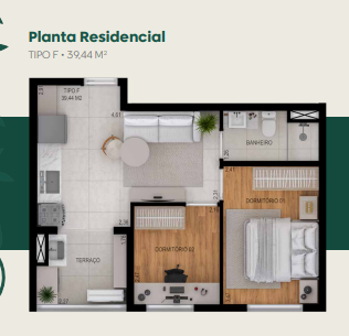 Studio à venda com 39m², 2 quartos sem vaga - 11