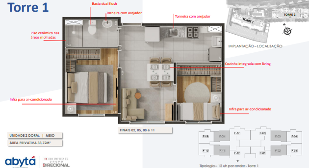 Apartamento à venda com 33m², 2 quartos sem vaga - 18