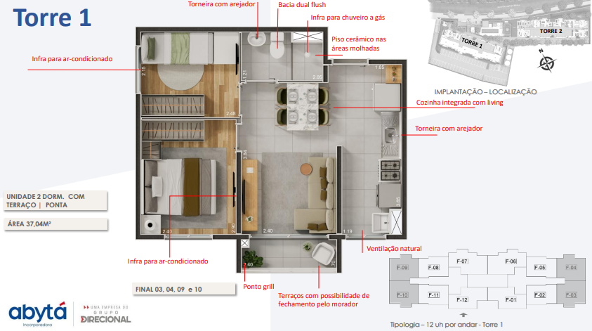 Apartamento à venda com 37m², 2 quartos sem vaga - 18