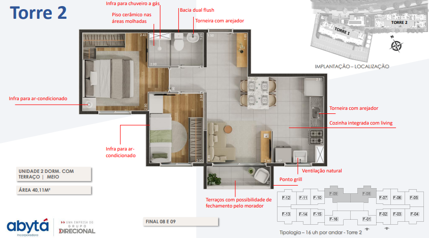 Apartamento à venda com 40m², 2 quartos sem vaga - 18