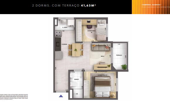 Apartamento à venda com 41m², 2 quartos sem vaga - 19