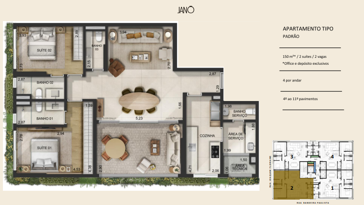 Apartamento à venda com 150m², 2 quartos com vaga - 15