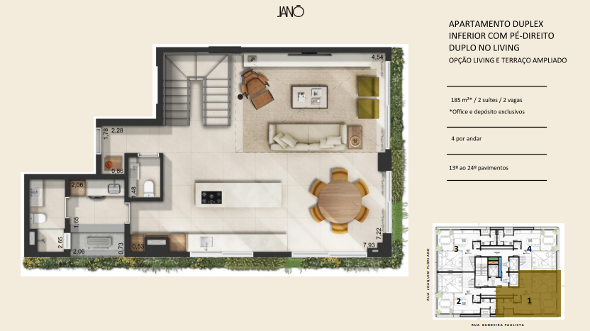 Apartamento à venda com 185m², 2 quartos com vaga - 15