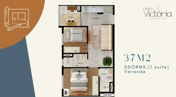 Apartamento à venda com 37m², 2 quartos com vaga - 6