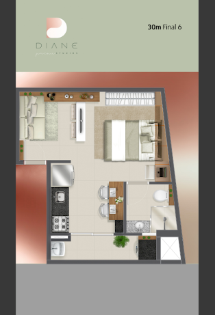 Studio à venda com 30m², 0 quartos sem vaga - 18