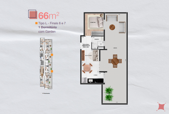 Apartamento à venda com 65m², 1 quarto com vaga - 7