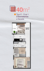 Apartamento à venda com 40m², 2 quartos sem vaga - 7