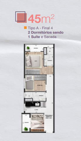 Apartamento à venda com 45m², 2 quartos com vaga - 7