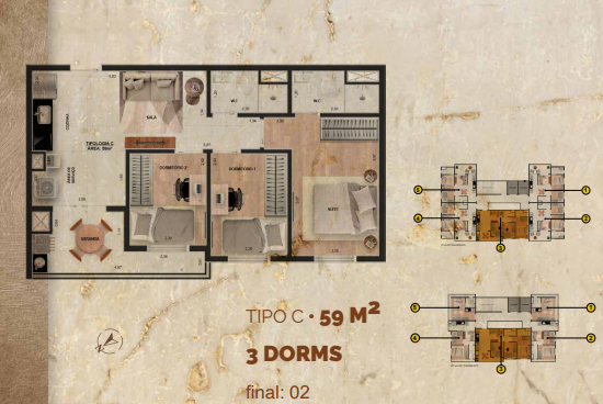 Apartamento à venda com 59m², 3 quartos com vaga - 10