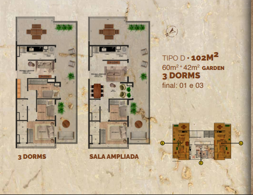 Apartamento à venda com 102m², 3 quartos com vaga - 10