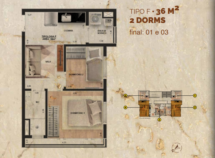 Studio à venda com 36m², 2 quartos sem vaga - 10