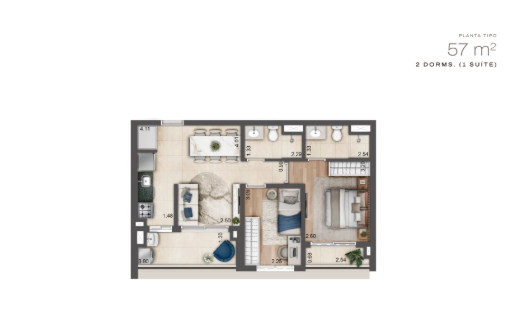 Apartamento à venda com 56m², 2 quartos sem vaga - 11