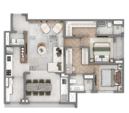 Apartamento à venda com 88m², 2 quartos sem vaga - 18