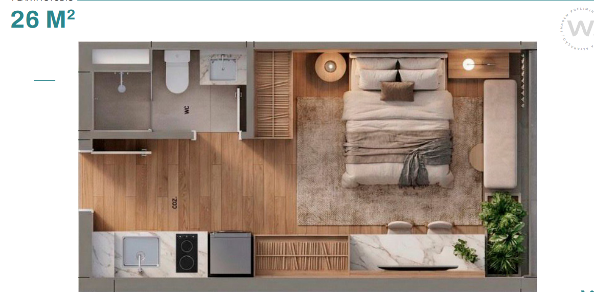 Studio à venda com 26m², 0 quartos sem vaga - 10