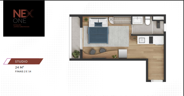 Studio à venda com 24m², 0 quartos sem vaga - 8