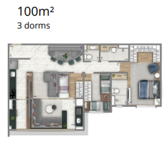 Apartamento à venda com 100m², 3 quartos com vaga - 17