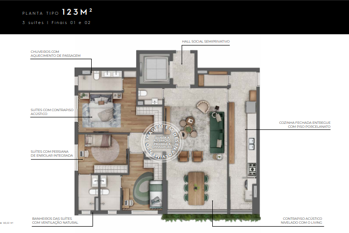Apartamento à venda com 123m², 3 quartos com vaga - 3