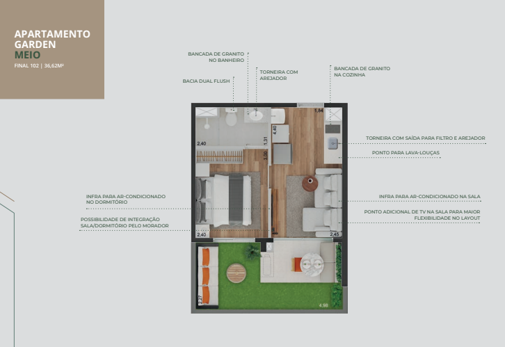 Apartamento à venda com 36m², 1 quarto sem vaga - 12