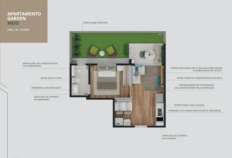 Apartamento à venda com 45m², 1 quarto sem vaga - 12
