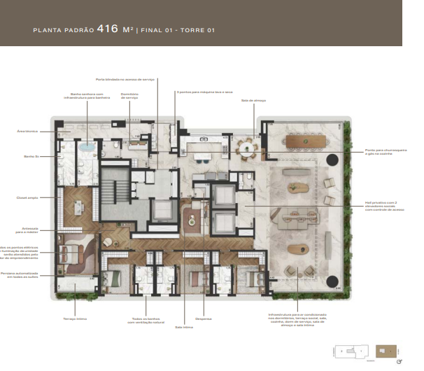 Apartamento à venda com 416m², 4 quartos com vaga - 23