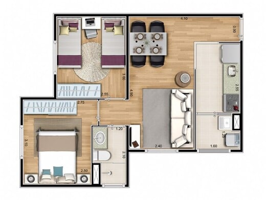 Apartamento à venda com 44m², 2 quartos sem vaga - 16