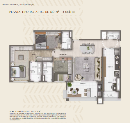Apartamento à venda com 120m², 3 quartos com vaga - 30