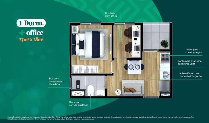 Apartamento à venda com 27m², 1 quarto sem vaga - 20