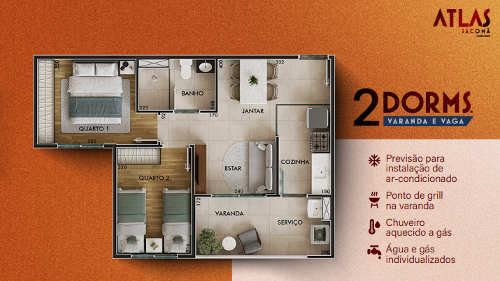 Apartamento à venda com 41m², 2 quartos sem vaga - 10