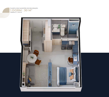 Apartamento à venda com 30m², 1 quarto sem vaga - 12