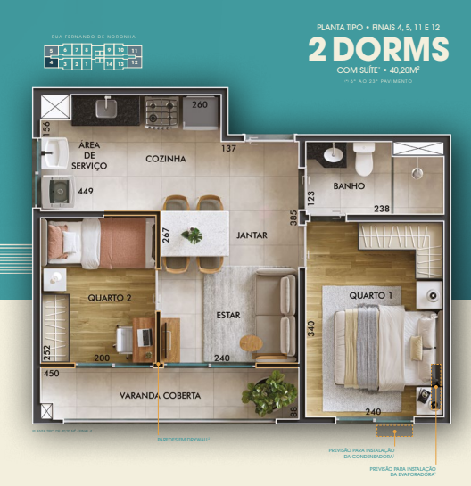 Apartamento à venda com 40m², 2 quartos sem vaga - 12