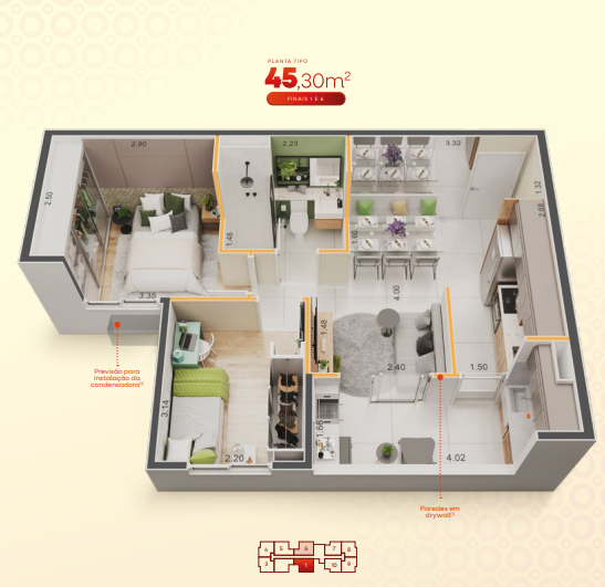 Apartamento à venda com 45m², 2 quartos com vaga - 11