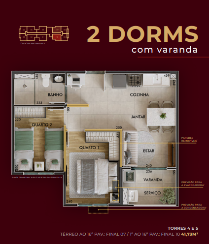 Apartamento à venda com 41m², 2 quartos sem vaga - 12
