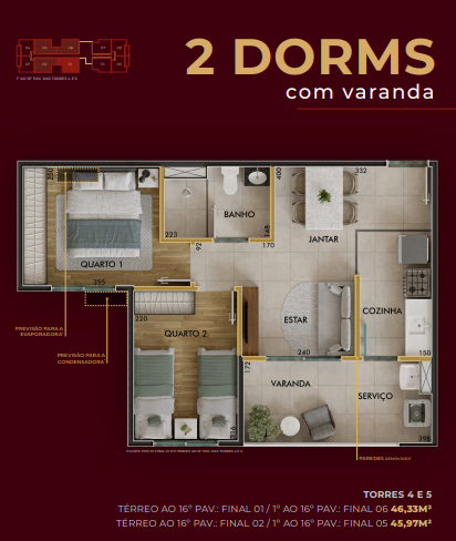 Apartamento à venda com 45m², 2 quartos sem vaga - 12