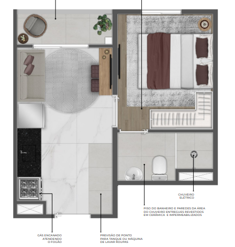 Apartamento à venda com 25m², 1 quarto sem vaga - 18