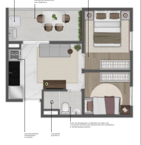 Apartamento à venda com 34m², 2 quartos sem vaga - 18