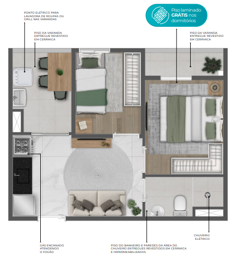 Apartamento à venda com 36m², 2 quartos sem vaga - 18