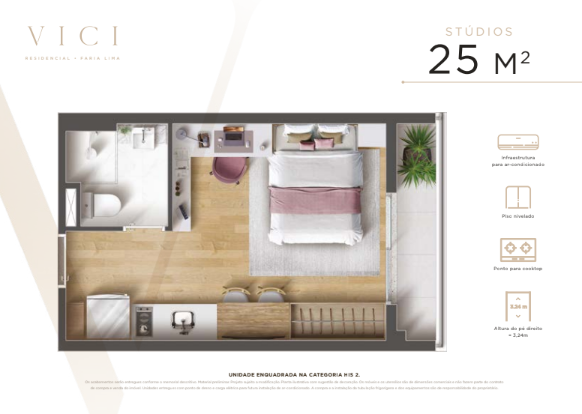 Studio à venda com 25m², 0 quartos sem vaga - 15