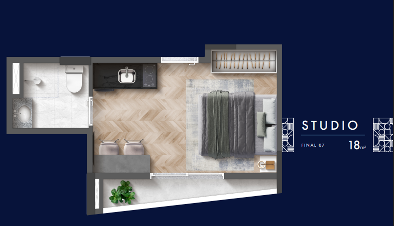 Studio à venda com 18m², 0 quartos sem vaga - 11