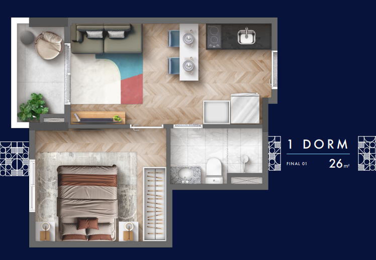 Apartamento à venda com 26m², 1 quarto sem vaga - 11
