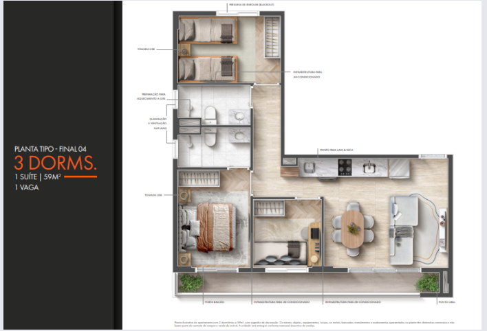 Apartamento à venda com 59m², 3 quartos com vaga - 16