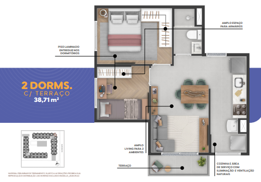 Apartamento à venda com 38m², 2 quartos sem vaga - 15