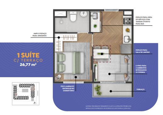 Apartamento à venda com 26m², 1 quarto sem vaga - 15