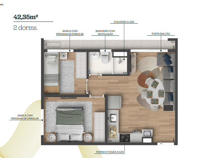 Apartamento à venda com 42m², 2 quartos sem vaga - 8