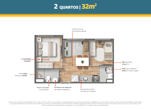 Apartamento à venda com 32m², 2 quartos sem vaga - 17