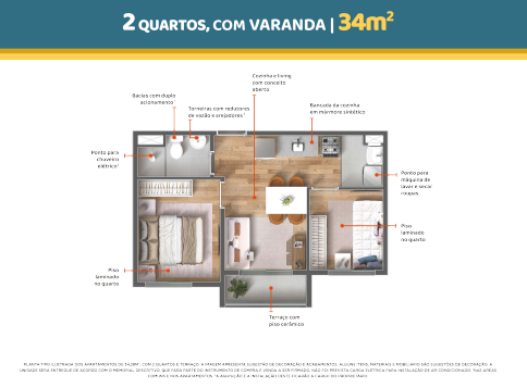 Apartamento à venda com 34m², 2 quartos sem vaga - 17