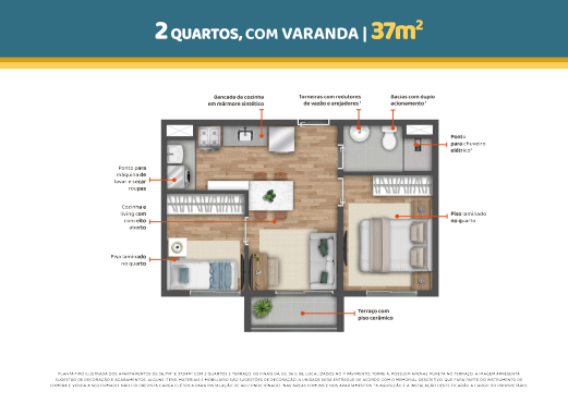 Apartamento à venda com 37m², 2 quartos sem vaga - 17