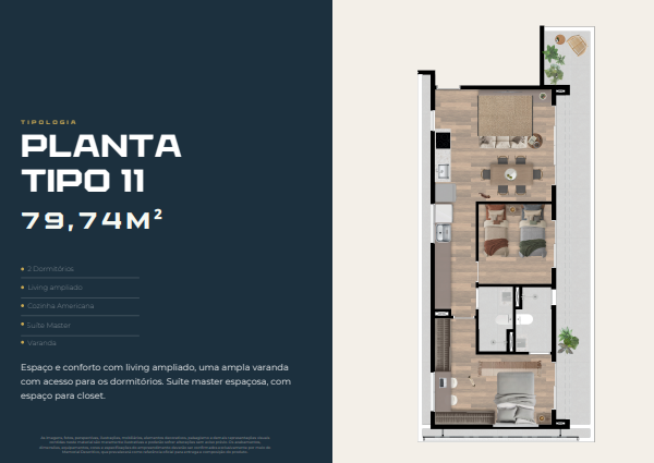 Apartamento à venda com 79m², 2 quartos sem vaga - 10